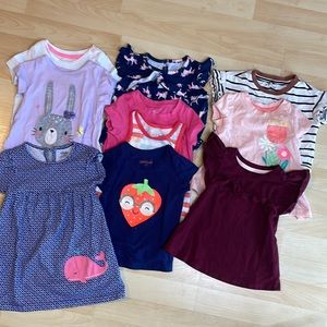 Nine variety 18 months tops mostly in good condition Carters and Cat & Jack
